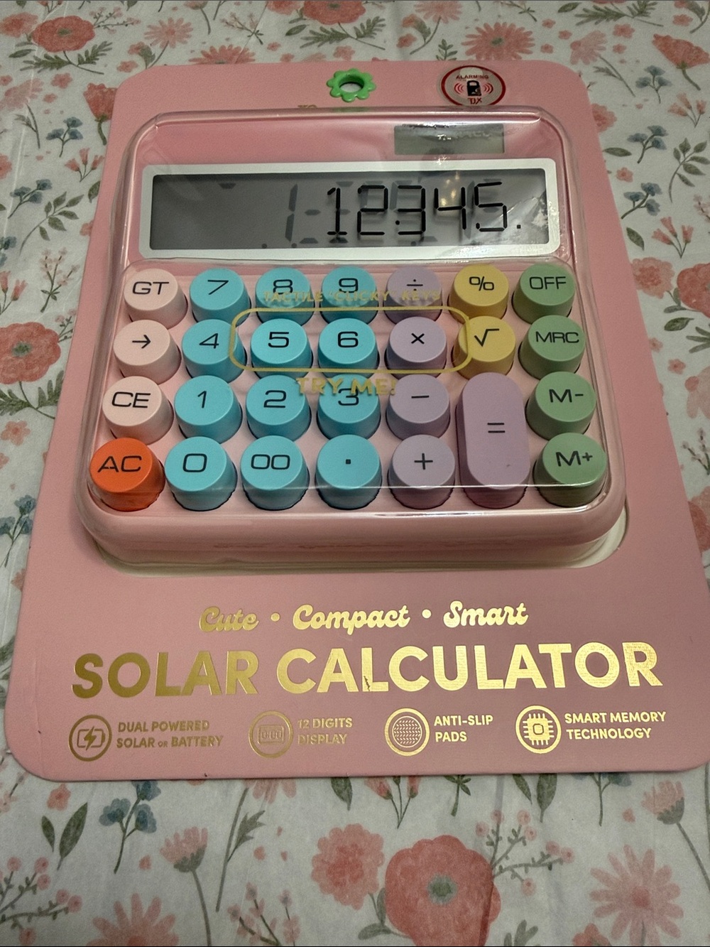 Pink Pastel Button Solar Calculator